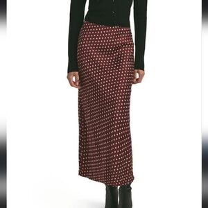 Favorite Daughter Brown Polka Dot Elegant Maxi Skirt Size Sm